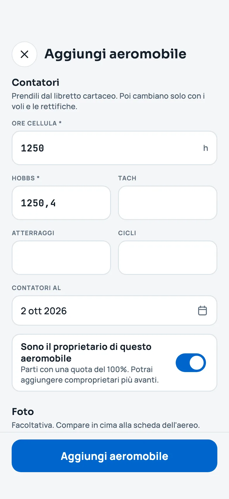 La sezione Contatori