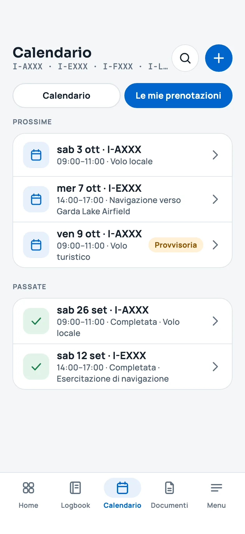 Le tue prenotazioni