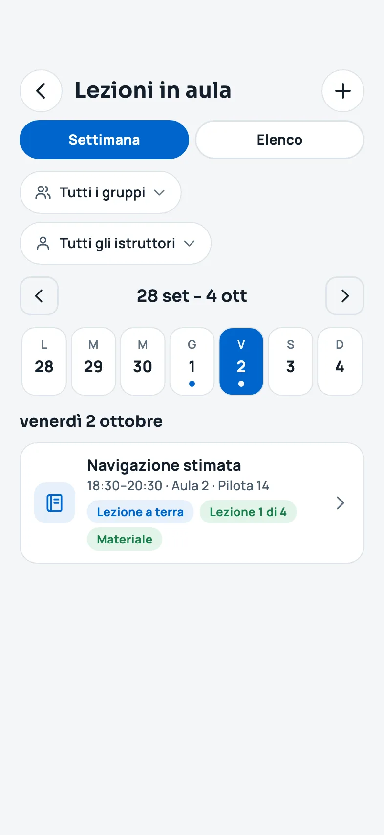 Il calendario delle lezioni