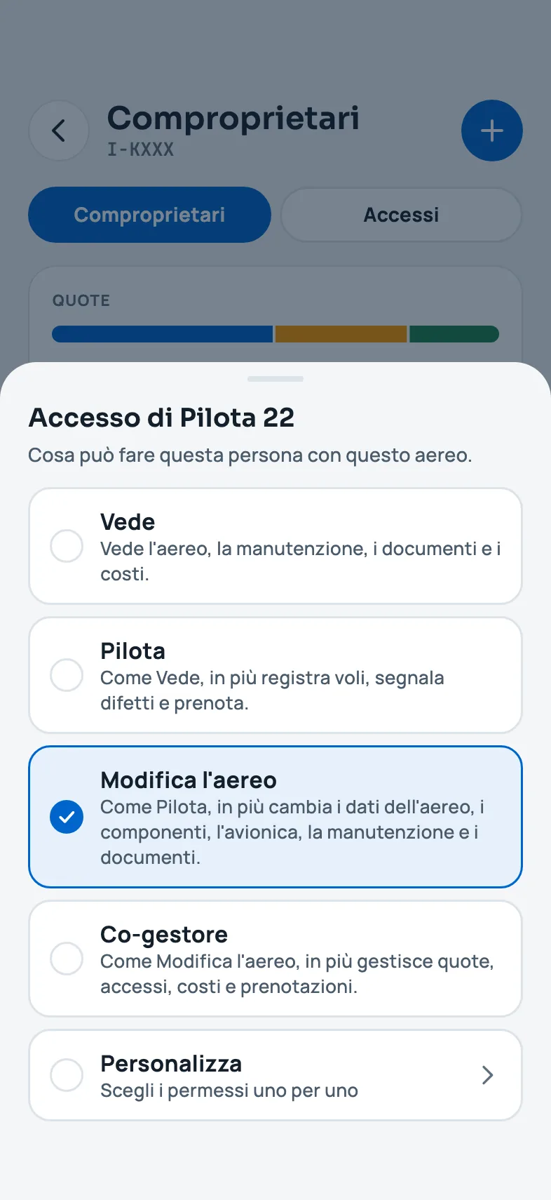 Il foglio dei livelli