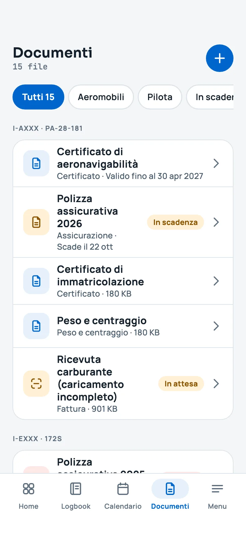 L'elenco dei documenti