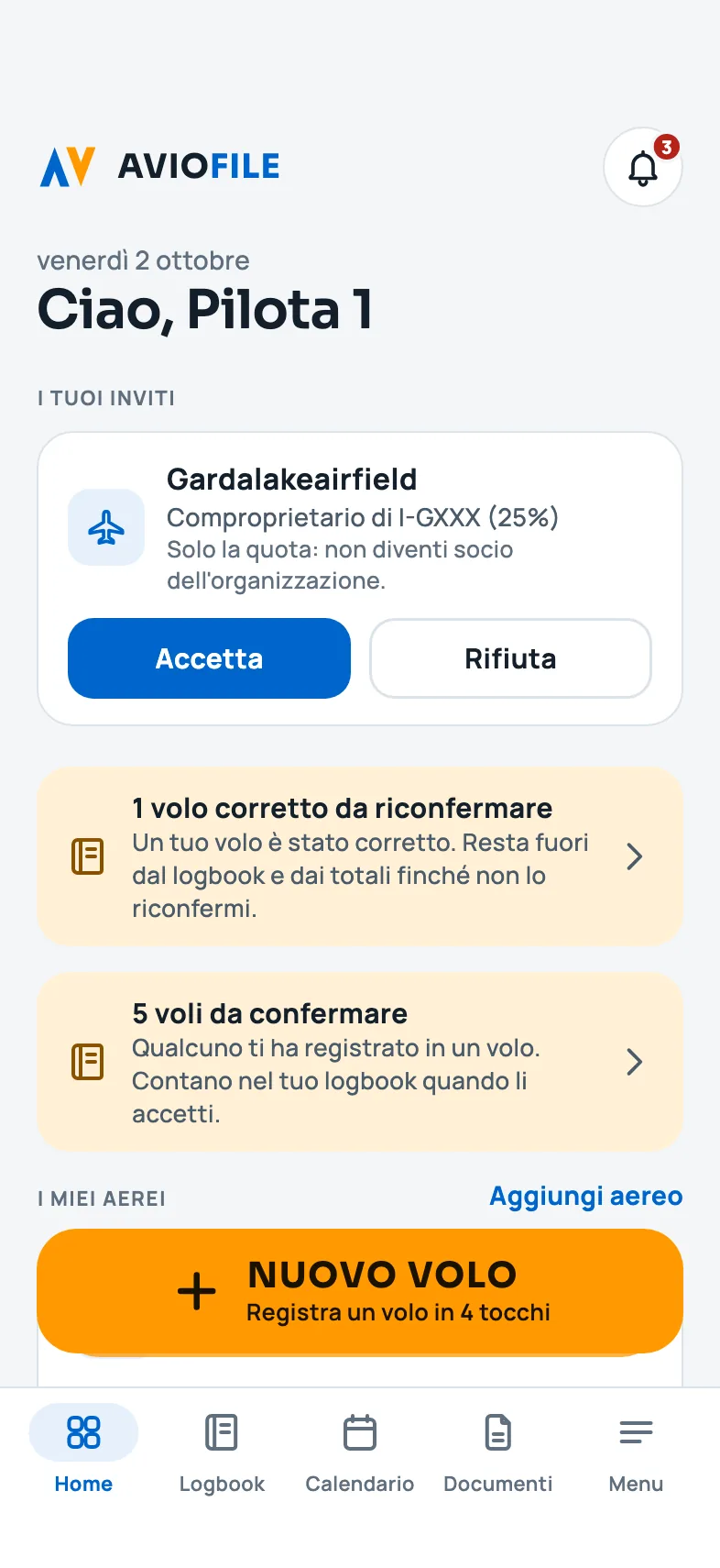 Il riquadro degli inviti