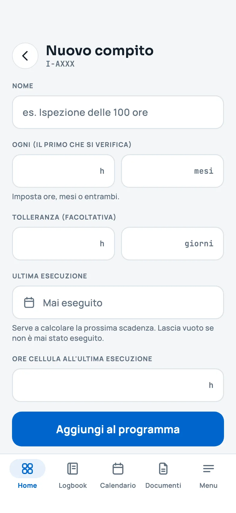 Il modulo Nuovo compito