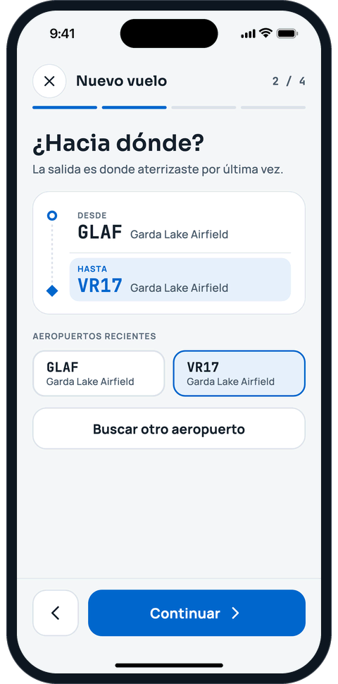Nuevo vuelo, paso 2: elegir el aeródromo de llegada