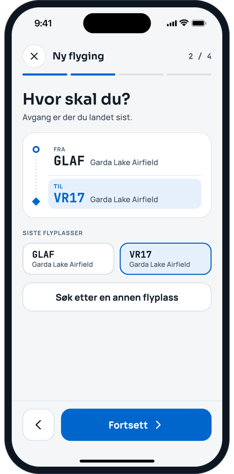 Ny flyging, trinn 2: velg ankomstflyplass